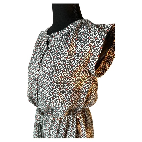 Loft Pink and Gray Tie Waist Dress Size SP - Picture 2 of 8